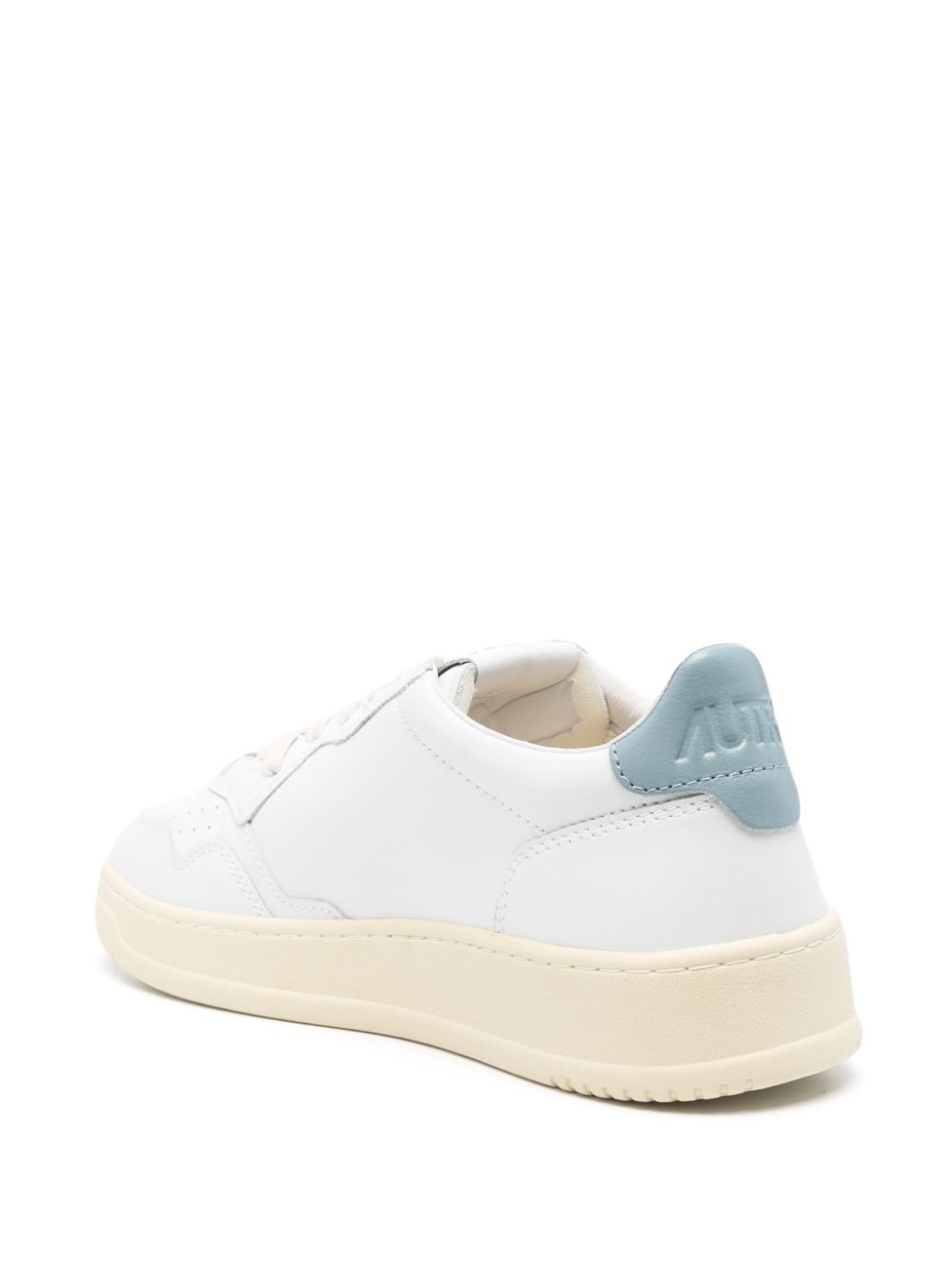 AUTRY - BASKETS MEDALIST LOW EN CUIR BLANC ET DAIM BLEU