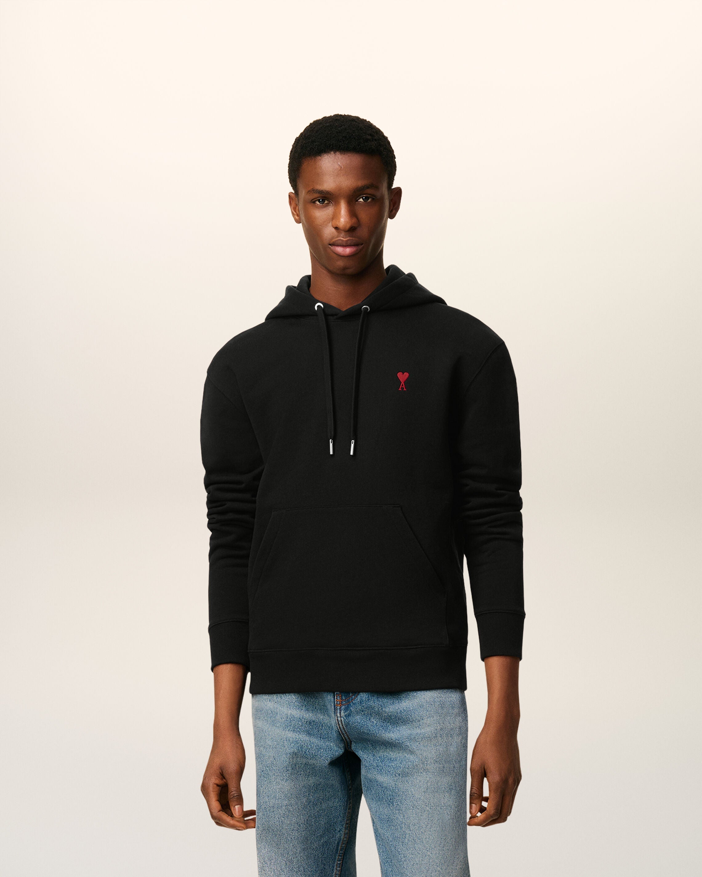 Hoodie Noir Ami de Coeur En Coton