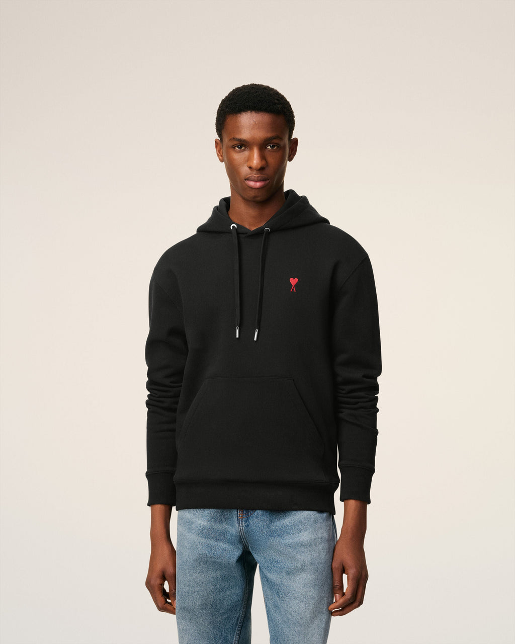Hoodie Noir Ami de Coeur En Coton