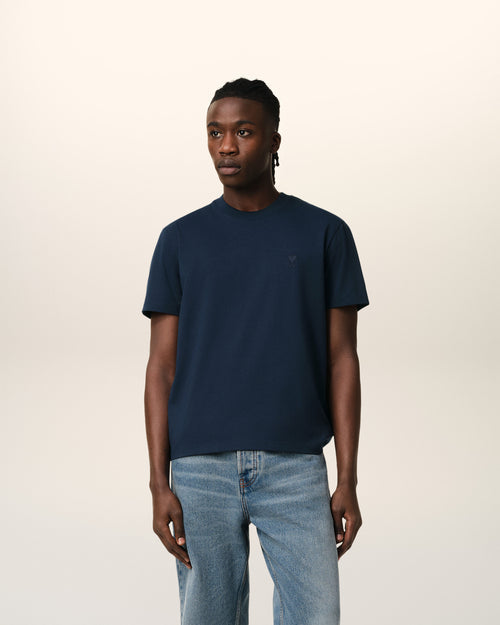 T-Shirt Bleu Marine Ami de Coeur En Coton