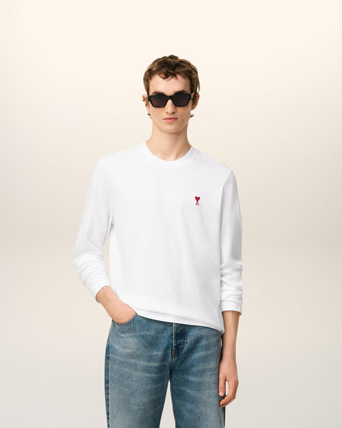 T-Shirt Blanc Manches Longues Ami de Coeur En Coton