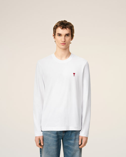 T-Shirt Blanc Manches Longues Ami de Coeur En Coton