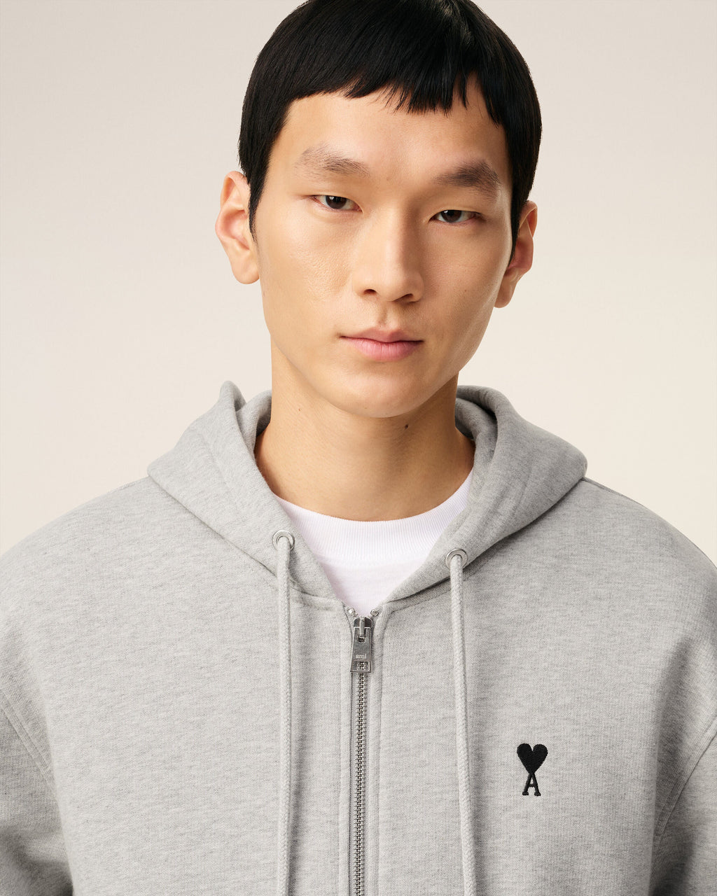 Hoodie Gris Zippé Ami De Coeur En Coton