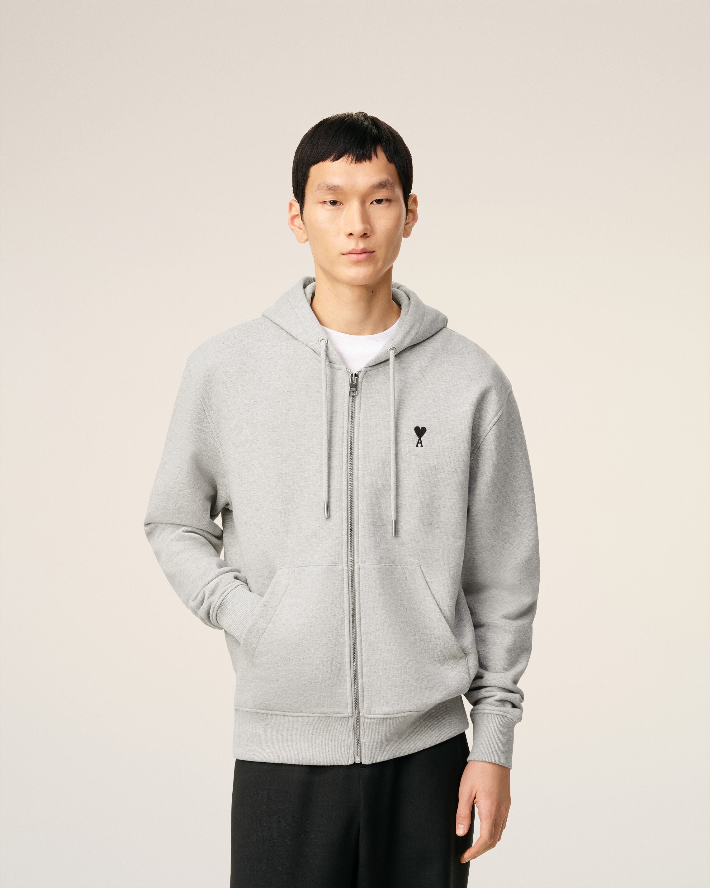 Hoodie Gris Zippé Ami De Coeur En Coton