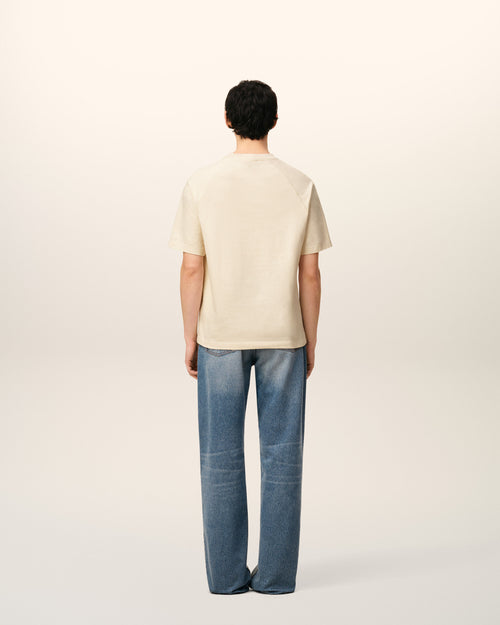 T-shirt Blanc Manches Courtes En Coton