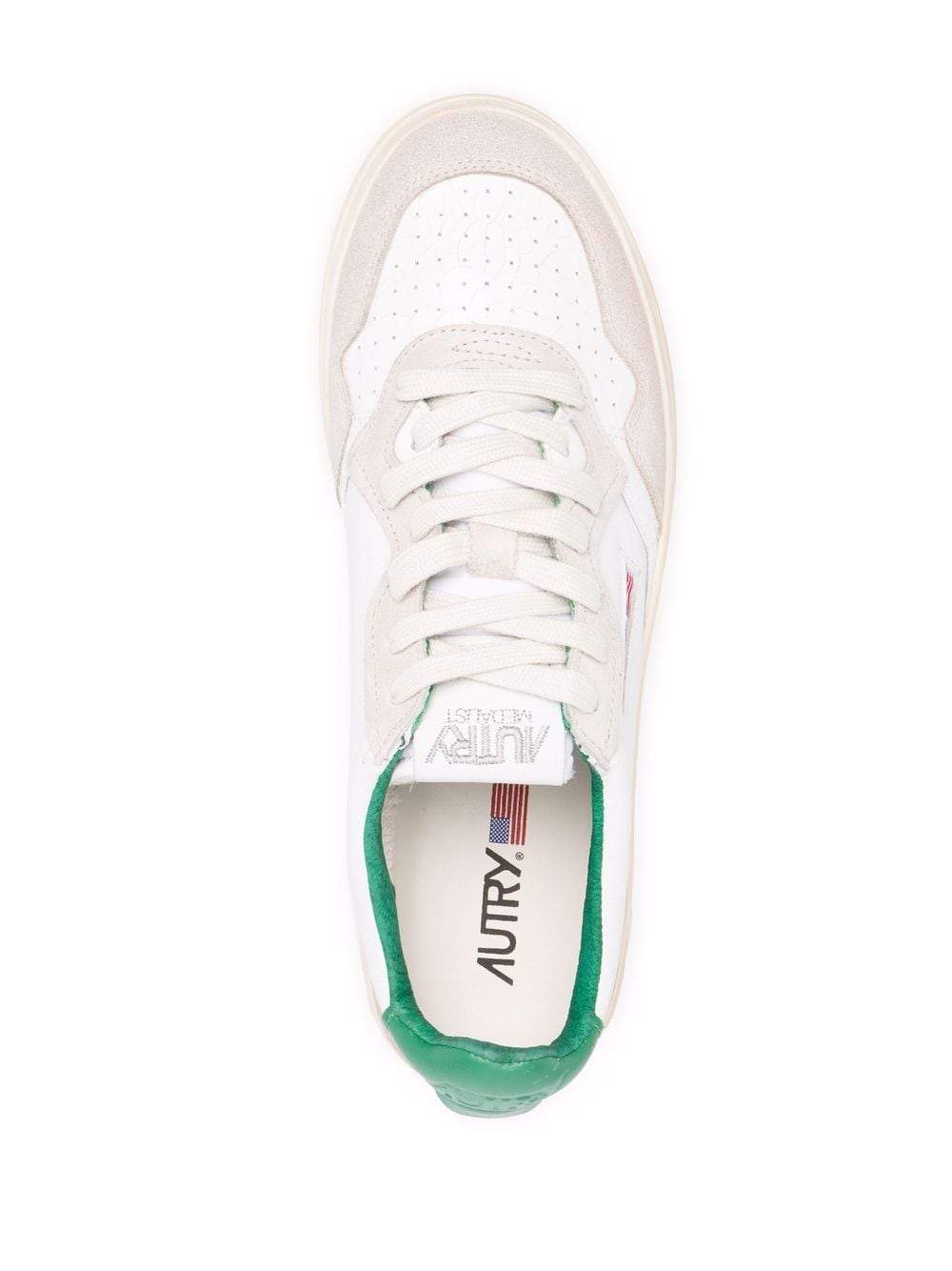 Autry baskets Medalist en daim et cuir Blanc et vert