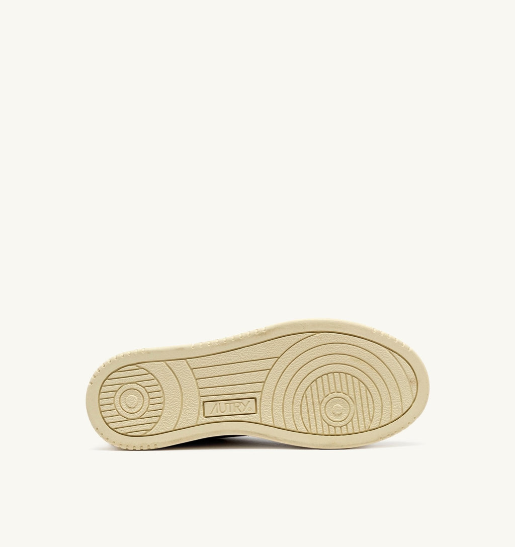 AUTRY - BASKETS MEDALIST LOW EN CUIR BLANC ET NOIR ET DAIM BEIGE