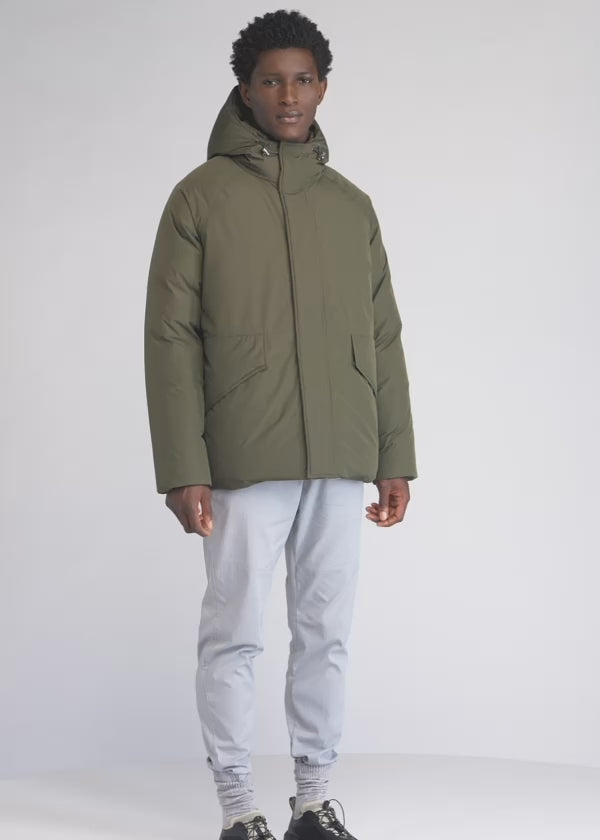Parka courte homme Pyrenex Covert en duvet naturel Deep khaki