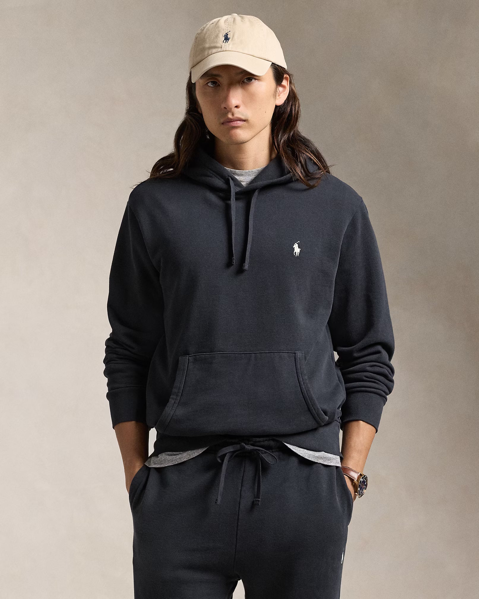 Sweat à capuche en molleton bouclé